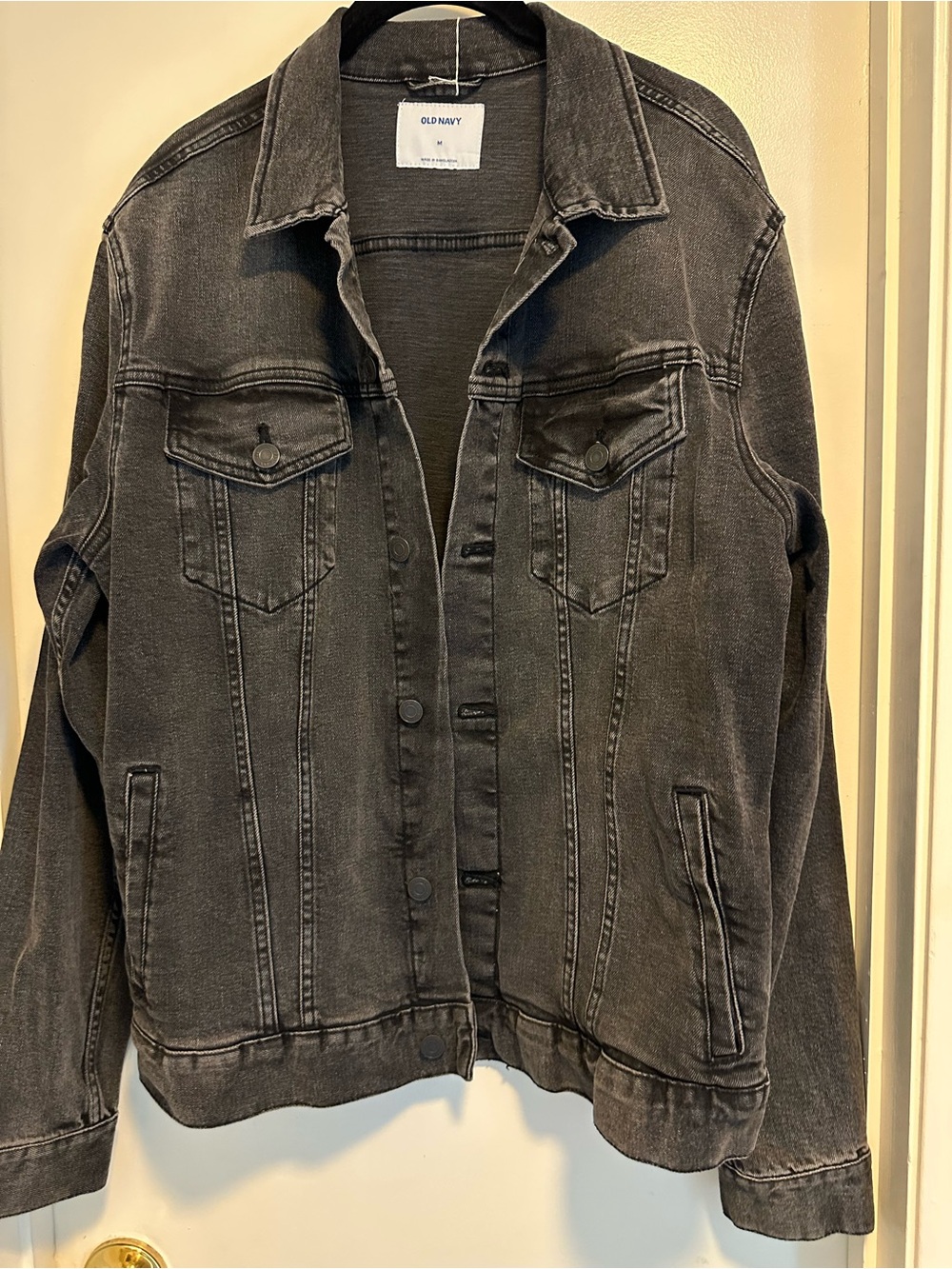 Old Navy Black Washed Denim Jacket - Men